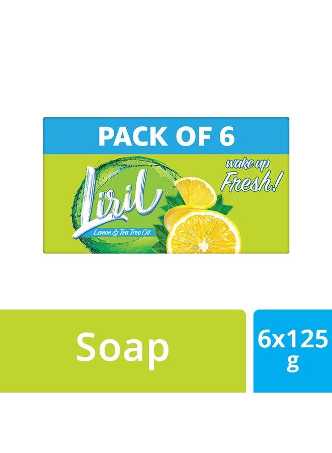 Liril Lemon & Tea Tree Oil Soap, 125 g (Pack of 6) - Image 3