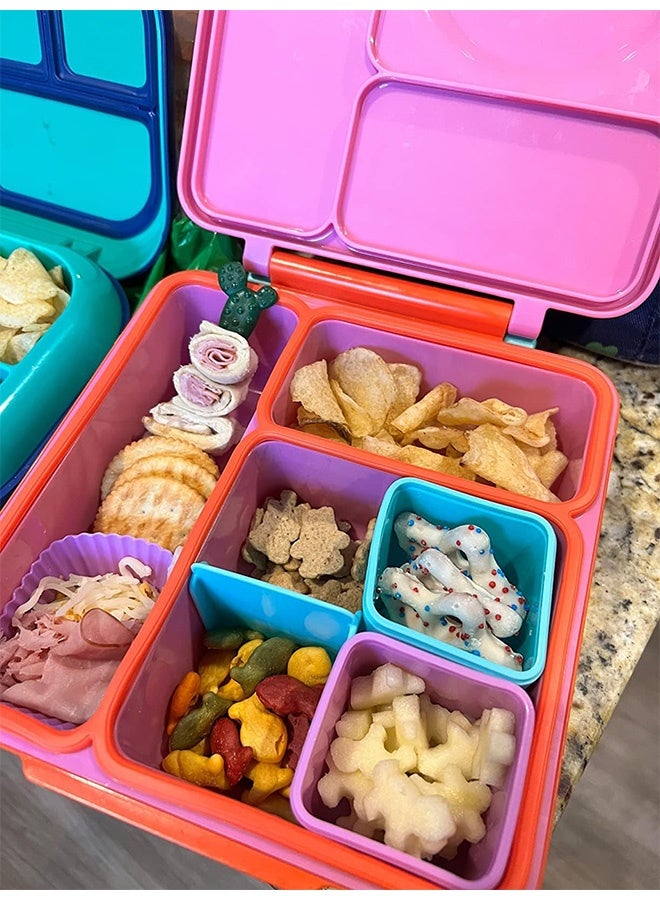 Peachjoy Bento Box Accessories, 4-Pack Silicone Dips Containers, Leakproof Salad Dressing Containers for Kids, 4.3oz/128ml Snack Condiment Containers with Lids, Sauce Cups for Lunch and Picnic - Image 3