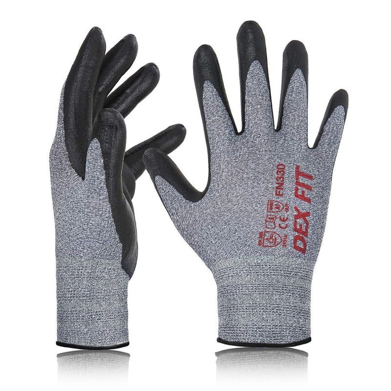 DEX FIT Premium Nitrile Work Gloves FN330, 3D Comfort Bare-Hand Fit, Firm Grip, Touchscreen, Thin & Lightweight, Breathable Foam Nitrile, Machine Washable; Grey XL (10) - Image 1