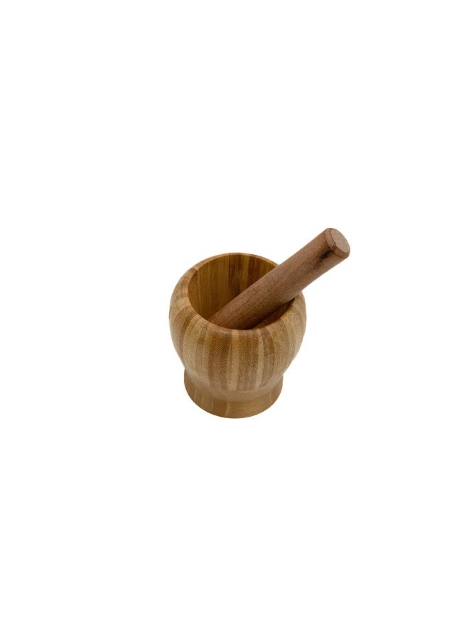 Kovar Wooden Mortar And Pestle, Bamboo Grinding Set For Spices, Herbs, And Small Foods - Image 2