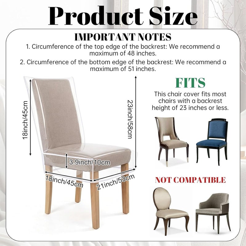 Qulkws Clear Dining Chair Covers - Waterproof Plastic Protectors for Kitchen Chairs - Image 2