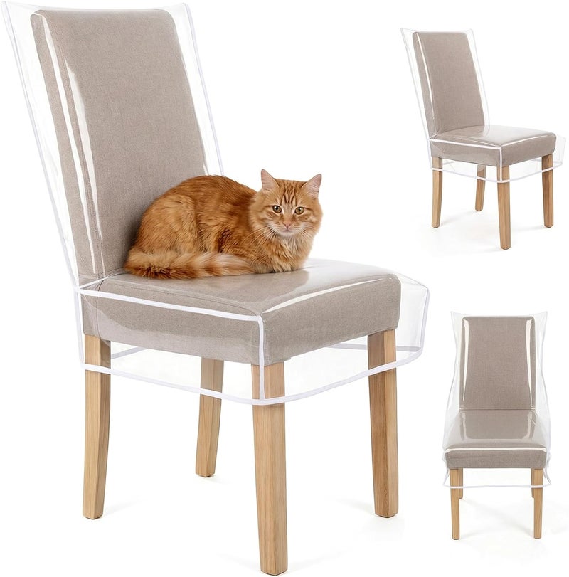 Qulkws Clear Dining Chair Covers - Waterproof Plastic Protectors for Kitchen Chairs - Image 1
