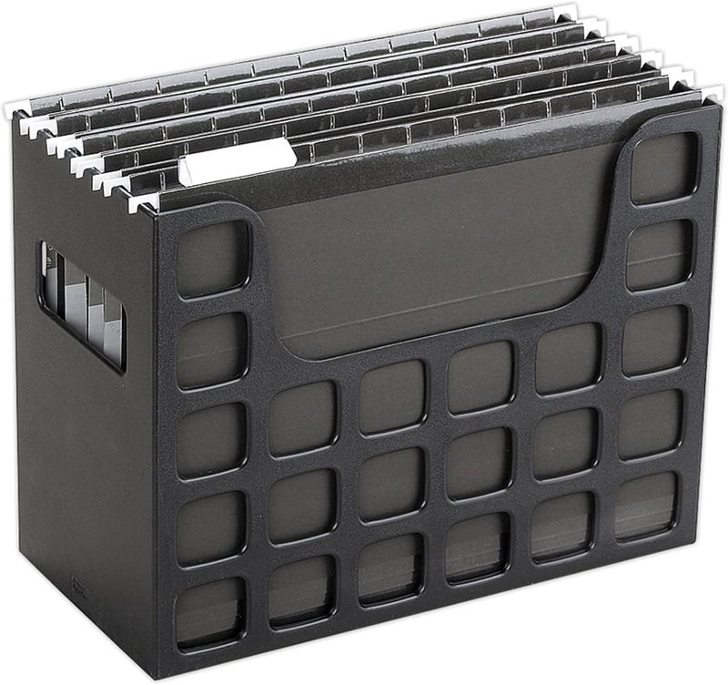 Pendaflex Portable Desktop File, Side Handles, Hanging File Folders, Tabs & Inserts, Letter Size, 9-1/2 X 12-3/16 X 6 Inches, Black (23013) - Image 1