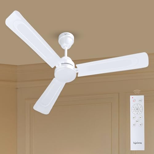 Lifelong مروحة سقف Lifelong 1200Mm Bldc للمنزل (48 بوصة) - مروحة ذكية بقوة 35 واط مع سرعة عالية 350 دورة في الدقيقة - توفير طاقة يصل إلى 60% - مروحة صامتة بتصنيف 5 نجوم - مروحات تحكم عن بعد لسقف المنزل (Llcfbl903) ، أصفر - Image 1