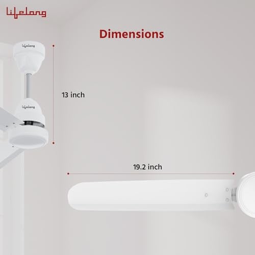 Lifelong مروحة سقف Lifelong 1200Mm Bldc للمنزل (48 بوصة) - مروحة ذكية بقوة 35 واط مع سرعة عالية 350 دورة في الدقيقة - توفير طاقة يصل إلى 60% - مروحة صامتة بتصنيف 5 نجوم - مروحات تحكم عن بعد لسقف المنزل (Llcfbl903) ، أصفر - Image 3