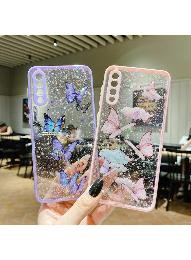 erorex Case For Samsung Galaxy S22 5G Color Butterfly Glitter Epoxy TPU Phone Case - Image 4