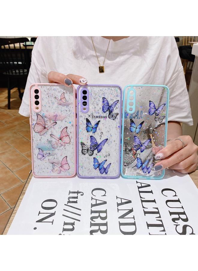 erorex Case For Samsung Galaxy S22 5G Color Butterfly Glitter Epoxy TPU Phone Case - Image 3