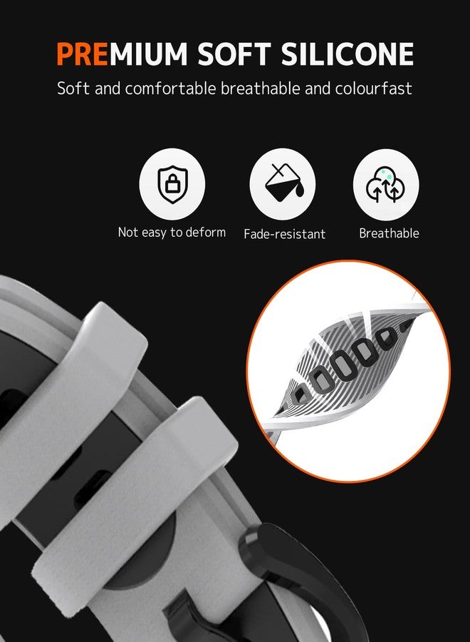 NINKI Silicone Band and Case Compatible for Google Pixel Watch 4 3 41mm 2025 & 2024 / Pixel Watch 2 2023 Bands, Sport Waterproof Adjustable Wristband Strap with bumper Cover - White with Black - Image 5