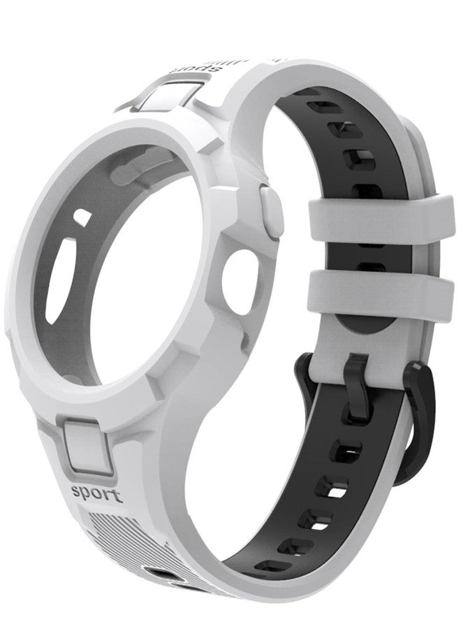 NINKI Silicone Band and Case Compatible for Google Pixel Watch 4 3 41mm 2025 & 2024 / Pixel Watch 2 2023 Bands, Sport Waterproof Adjustable Wristband Strap with bumper Cover - White with Black - Image 1