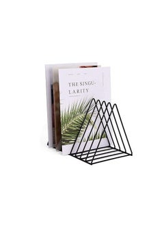 Generic Triangle Desktop Magazine Storage Rack, 9 Slot Metal Book Holder Document File Folder Stand  - Image 1