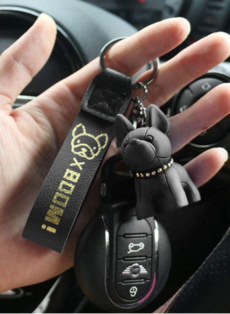 Y&D Keychain 4 pcs Cute Creative Bulldog Key Chain Cartoon Dog Keyring Puppy Pendant Car Chain Exquisite Small Gift for Valentine's or Birthday(Multiple Colour)  - Image 5