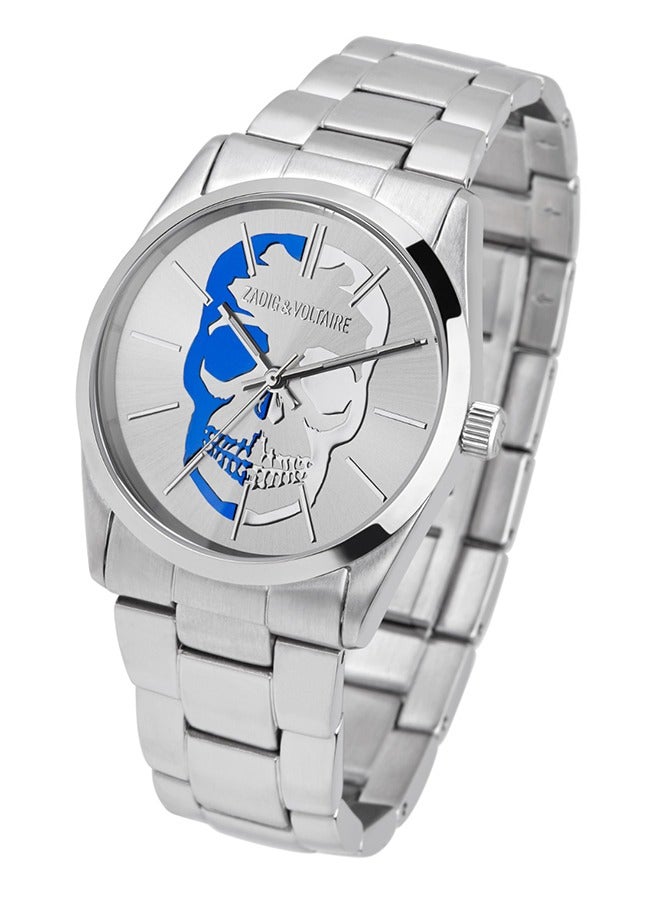 ZADIG & VOLTAIRE Unisex Adult Zadig & Voltaire  Analogue Quartz Watch with Engraved Dial and Silver Stainless Steel Bracelet - ZVT001 - Image 2