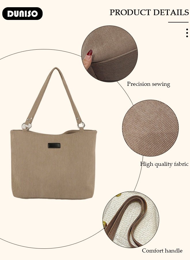 DUNISO Women's Shoulder Tote Bag Faux Leather Flap Design Handbag for Women Large Capacity Bucket Bag Fashionable Travel Messenger Shoulder Bag for Ladies Girls College Students  - Image 2