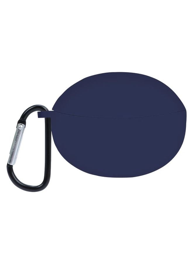 غطاء سيليكون أزرق داكن واقٍ لسماعات OPPO Enco Air2 Pro مزود بخطاف معدني مضاد للسقوط ومقاوم للصدمات - Image 1