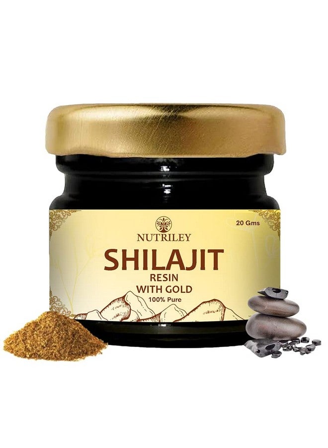Nutriley Ayurvedic Shilajit Gold Resin | Contains 24 Carat Gold | Supports Overall Men's Health - 20 Grams Pack of 1 - Image 1