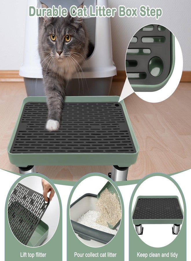 Catcan Adjustable Cat Ramp for Litter Box, Catcan Detachable Elevated Litter Box Steps with Sand Filter Function Non-Slip Tray for Small & Elderly Cats(14.7”x10”x2”) - Image 4