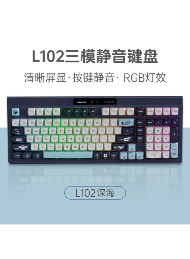 Langtu L102 High Color Value Office Mute Film Keyboard Wireless Three-mode Mechanical Feel Game Electronic Compeion Keyboard
