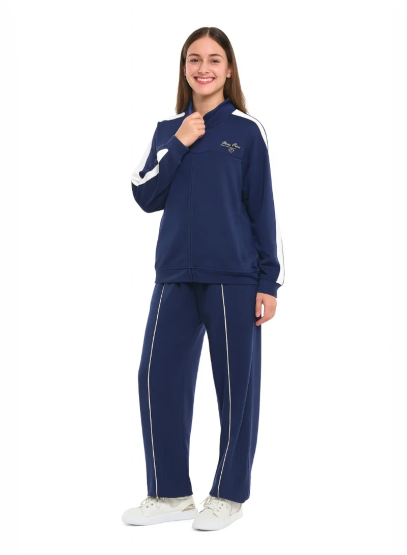 victor and jane Girls’ Navy Track Set – Zip-Up Jacket &amp; Joggers