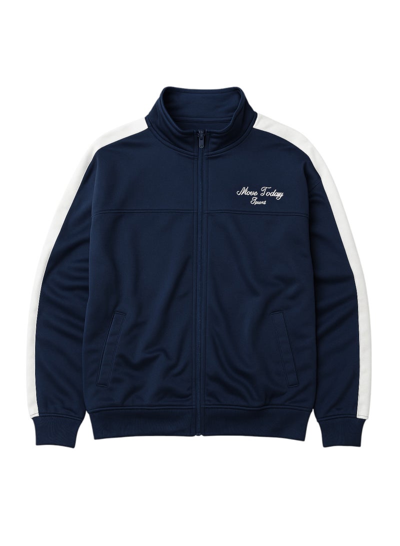 فكتور اند جين طقم رياضي للبنات كحلي - جاكيت بسحاب وبنطلون رياضي - Image 4