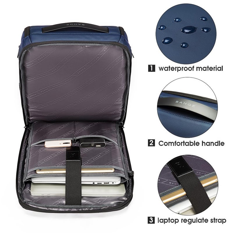 BANGE Business Smart Backpack Waterproof fit 15.6 Inch Laptop Backpack with USB Charging Port,Travel Durable Backpack - Image 4