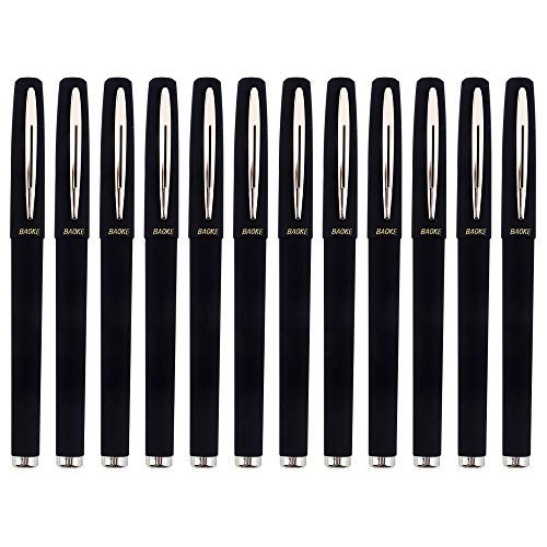 BaoKe Gel Ink Pens Rollerball Pens 0.7mm Medium Line, Box of 12 Pack, PC1838 (black) - Image 1