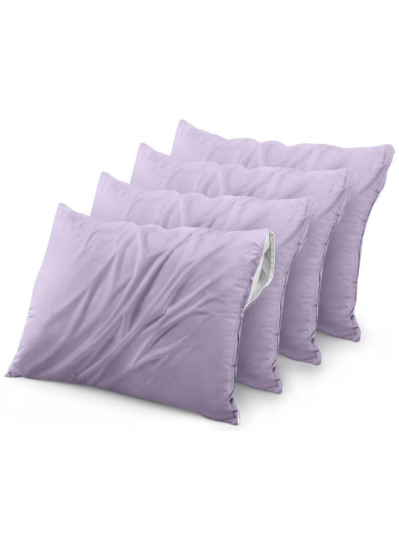 Utopia Bedding Utopia Bedding Waterproof Pillow Protectors Zippered (4 Pack  Lavender) Queen Size  Bed Bug Proof Pillowcases  Pillow Encasement Covers 20 x 28 Inches  - Image 1
