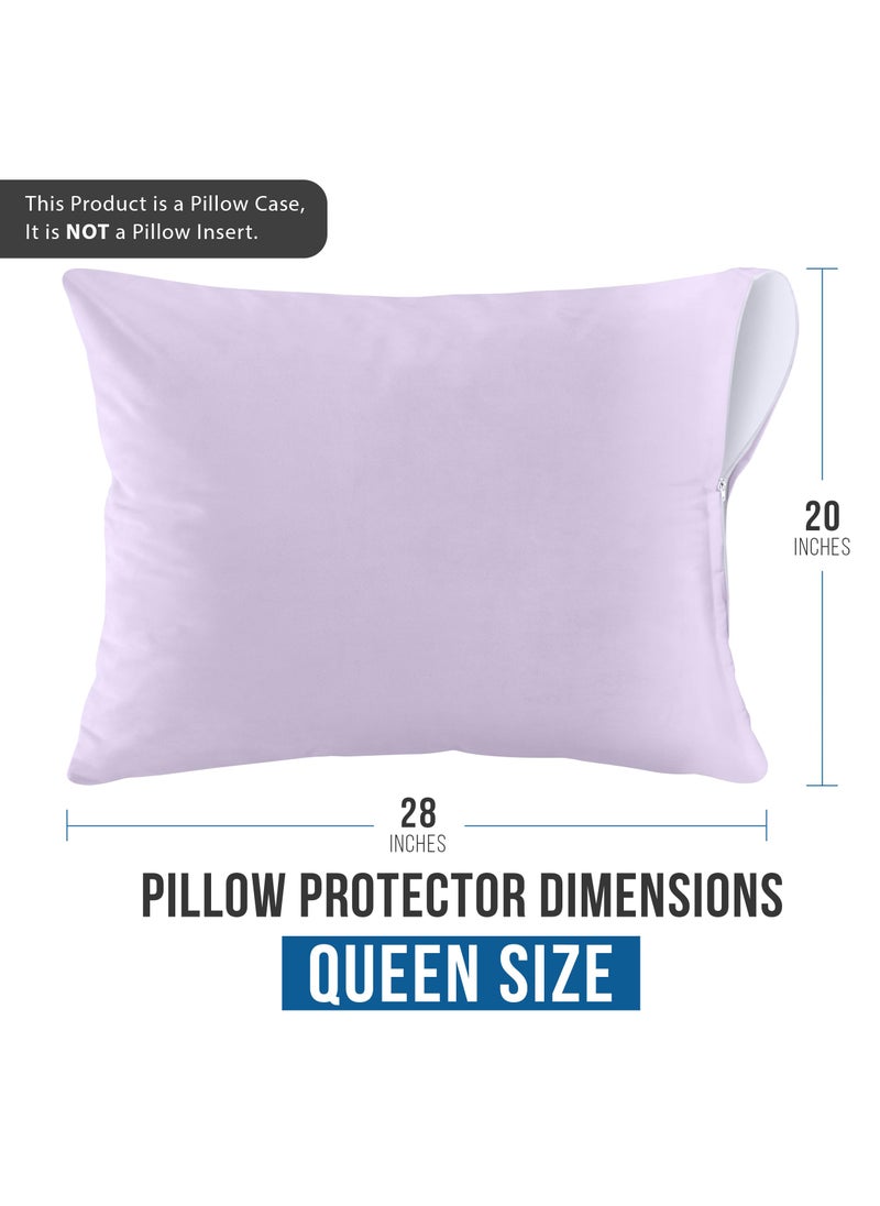 Utopia Bedding Utopia Bedding Waterproof Pillow Protectors Zippered (4 Pack  Lavender) Queen Size  Bed Bug Proof Pillowcases  Pillow Encasement Covers 20 x 28 Inches  - Image 4