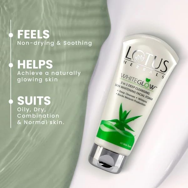 LOTUS HERBALS Lotus Herbals Whiteglow Facial Foam 100gm Night Cream 60gm Set of 2 - Image 3