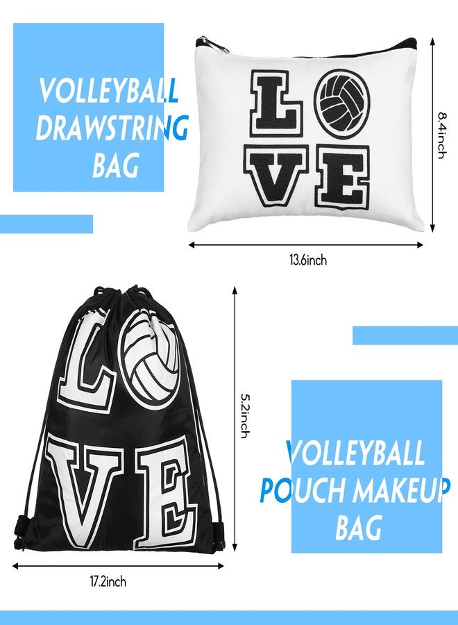 Vabean 8 Pcs Volleyball Accessories, Volleyball Arm Sleeves Volleyball Knee Pads Sport Hair Scrunchies Sweat Band Drawstring Bag Cosmetic Bag Volleyball Wrist Guard Knee Brace (Black,Medium) - Image 5