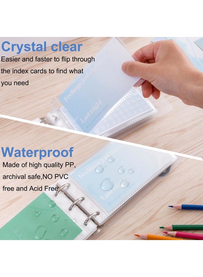 MANWU 3×5” index card binders case Holder Organizer, Note Flash Card Case (2pcs Clear) - Image 4