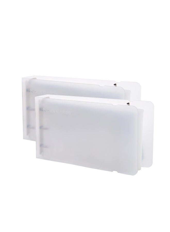 MANWU 3×5” index card binders case Holder Organizer, Note Flash Card Case (2pcs Clear) - Image 1