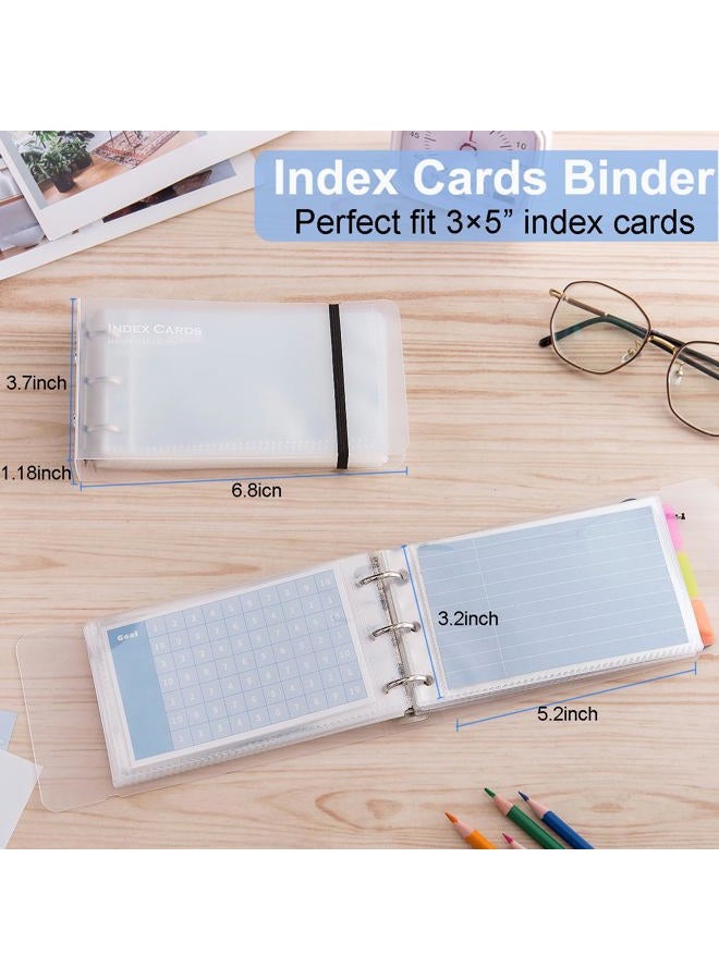 MANWU 3×5” index card binders case Holder Organizer, Note Flash Card Case (2pcs Clear) - Image 2