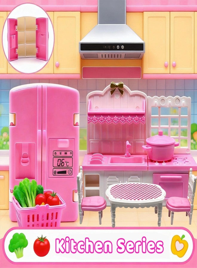 VEMBAP 52 Pcs Dollhouse Furniture, Doll House Accessories and Furniture, Kitchen, Bedroom, Living Room, Bathroom Accessories, Miniature Dollhouse Accessories - Image 4
