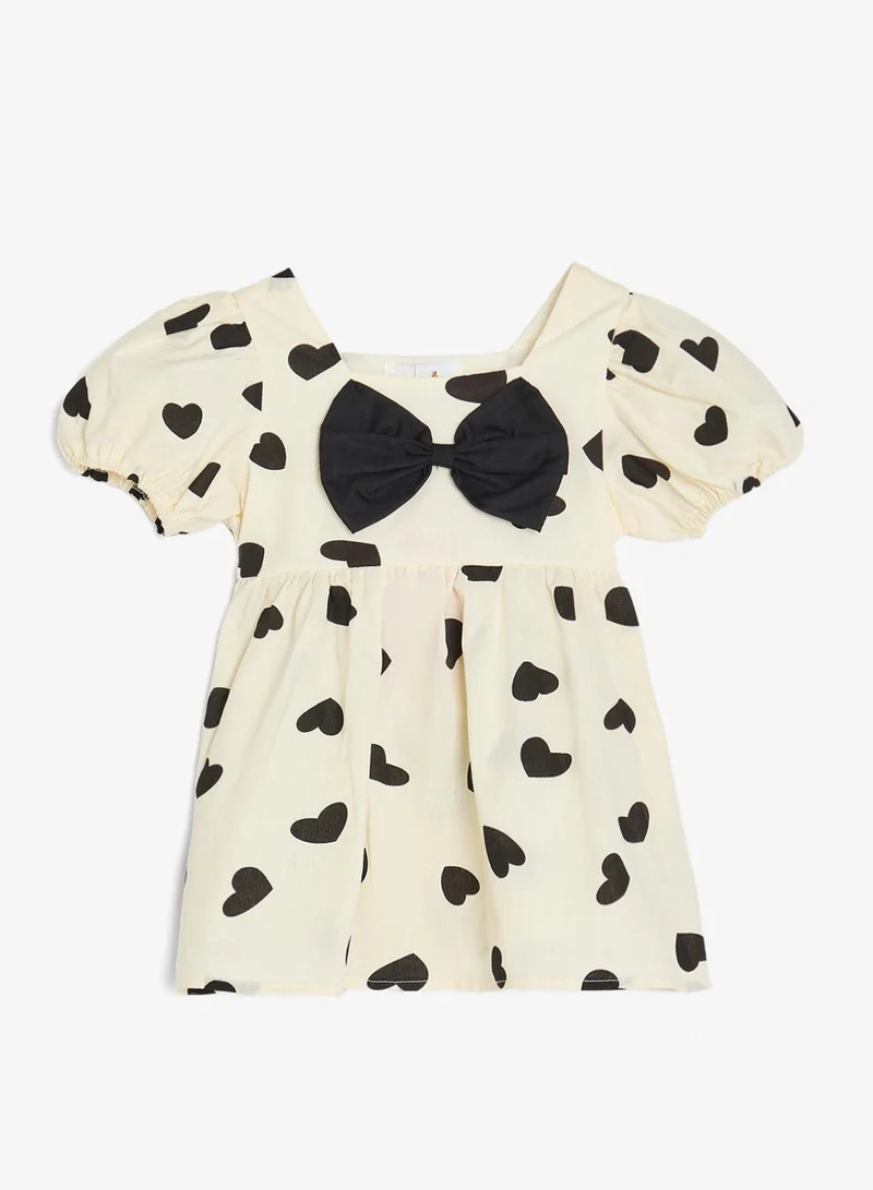 Pinata Heart Printed Bow Dress