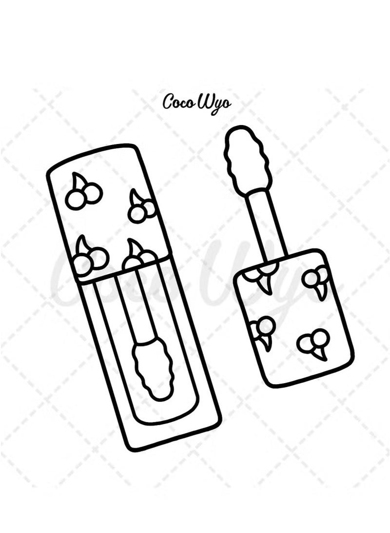 Glow Cosmetics: Coloring Book for Adults and Kids, Bold and Easy, Simple and Big Designs for Relaxation Featuring Cosmetic Items, Makeup, and Skincare Products (Bold  Easy Coloring) - Image 5