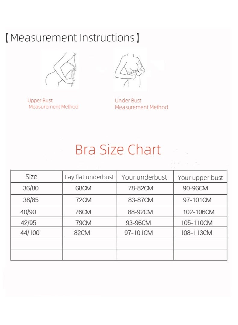 Women's Large Size Wire-Free C Cup Bra 3-Piece Set - Image 3