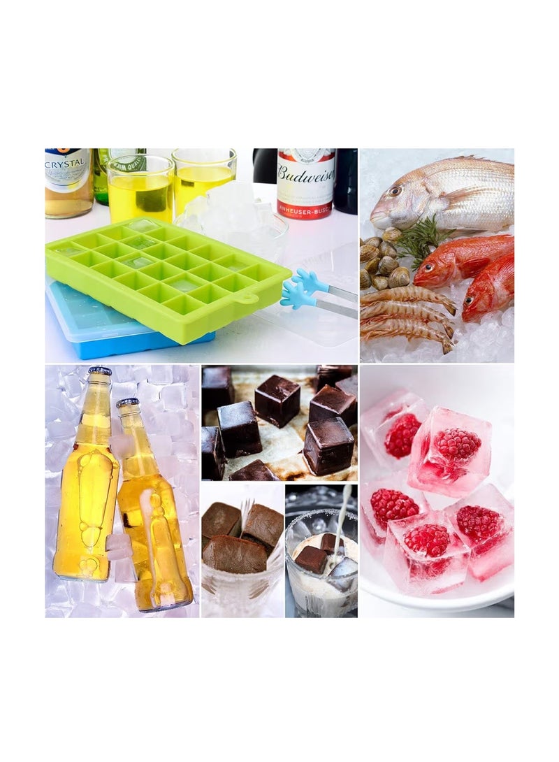 Masroo Ice Cube Trays 3 Pack, Silicone Ice Tray with Removable Lid Easy-Release Flexible Ice Cube Molds 24 Cubes per Tray for Cocktail, Whiskey, Baby Food, Chocolate, BPA Free - Image 4
