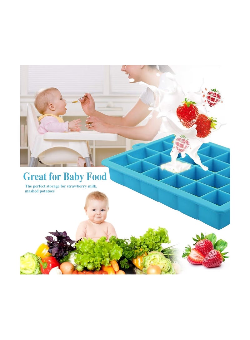 Masroo Ice Cube Trays 3 Pack, Silicone Ice Tray with Removable Lid Easy-Release Flexible Ice Cube Molds 24 Cubes per Tray for Cocktail, Whiskey, Baby Food, Chocolate, BPA Free - Image 5