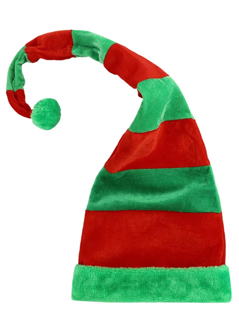 ZAFAA HOME Striped Elf Hat – Red and Green Elf Hat with Jingle Bell, Lightweight 96.5x30cm Festive Hat for Christmas Parties and Costumes  - Image 4