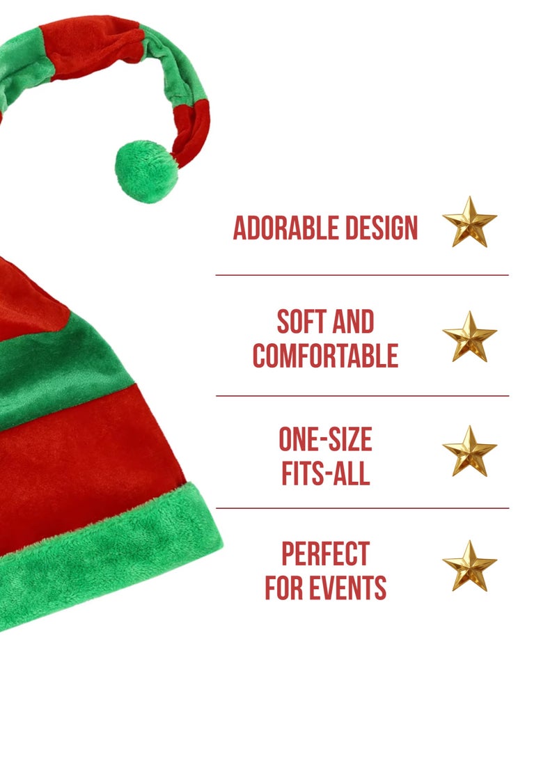 Striped Elf Hat – Red and Green Elf Hat with Jingle Bell, Lightweight 96.5x30cm Festive Hat for Christmas Parties and Costumes - pzsku/Z10FD28321BE84A74816CZ/45/_/1732787495/984e0eed-b8bf-4221-8699-b557c3ac33c7