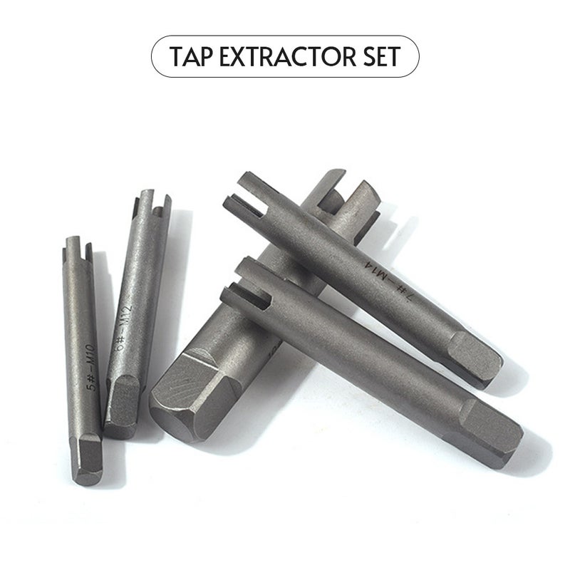 9 Pcs Tap Extractor 3/ 4 Flute Broken Head Screw Remover Stripped Screw Tap Extractor Set - Image 3