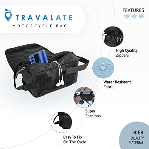 TRAVALATE Polyester Pouch-Bag For Bikes Mobilemate | Bike Mobile Holder| New 3-In-1 Design | Black - Image 5