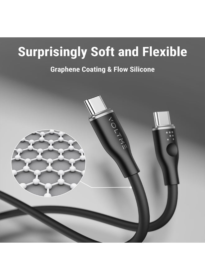 فولتمي سلك شاحن فولتمي سلسلة موس من USB-C إلى USB-C بطول 1.8 م وبقوة 100 واط - أسود - Image 3