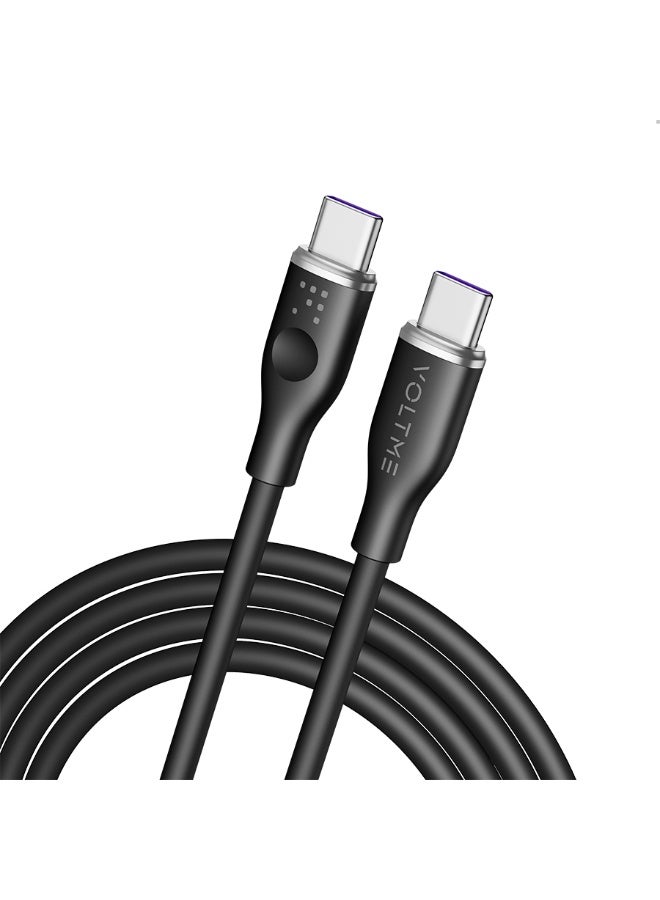 فولتمي سلك شاحن فولتمي سلسلة موس من USB-C إلى USB-C بطول 1.8 م وبقوة 100 واط - أسود - Image 1