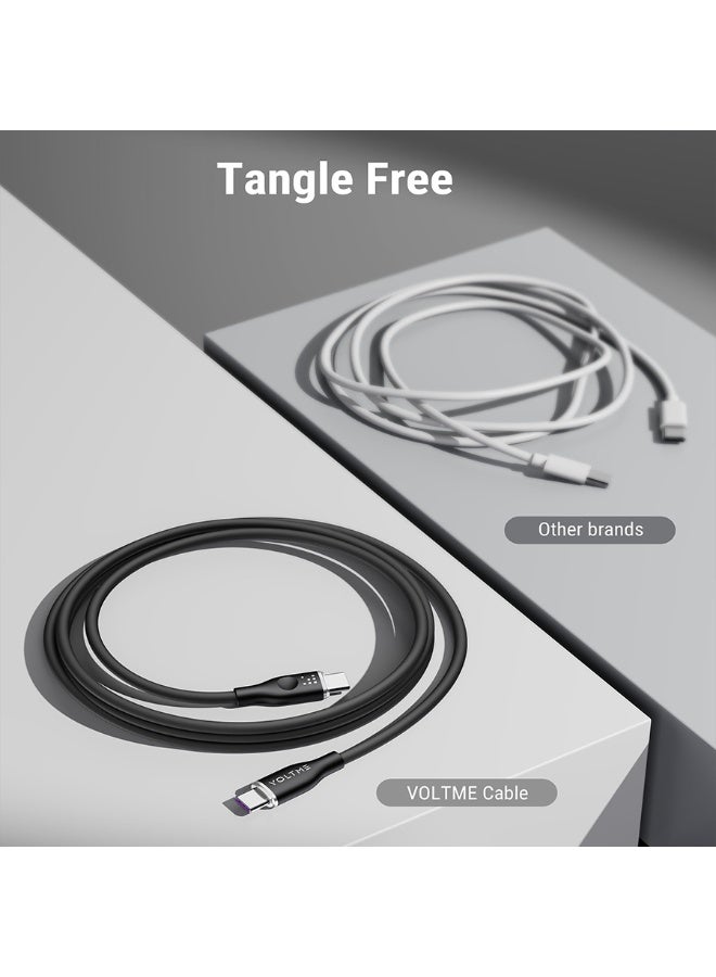 فولتمي سلك شاحن فولتمي سلسلة موس من USB-C إلى USB-C بطول 1.8 م وبقوة 100 واط - أسود - Image 4