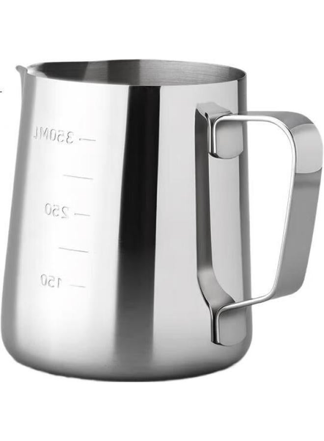 Circle Joy Coffee Art Pitcher With Spout, Thickened 304 Stainless Steel Milk Frothing Pitcher With Scale 350ml - Image 3