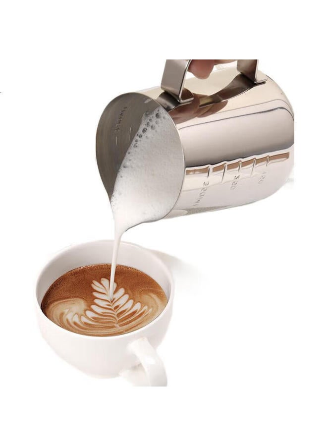Circle Joy Coffee Art Pitcher With Spout, Thickened 304 Stainless Steel Milk Frothing Pitcher With Scale 350ml - Image 1