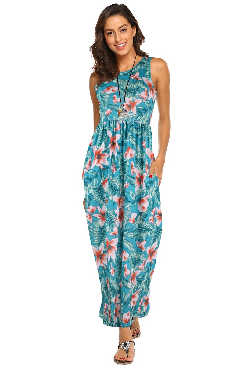 Hount Summer Maxi Dresses for Women 2026 Casual Soft Short Sleeve Vacition Hawaiian Sun Dresses - Image 2