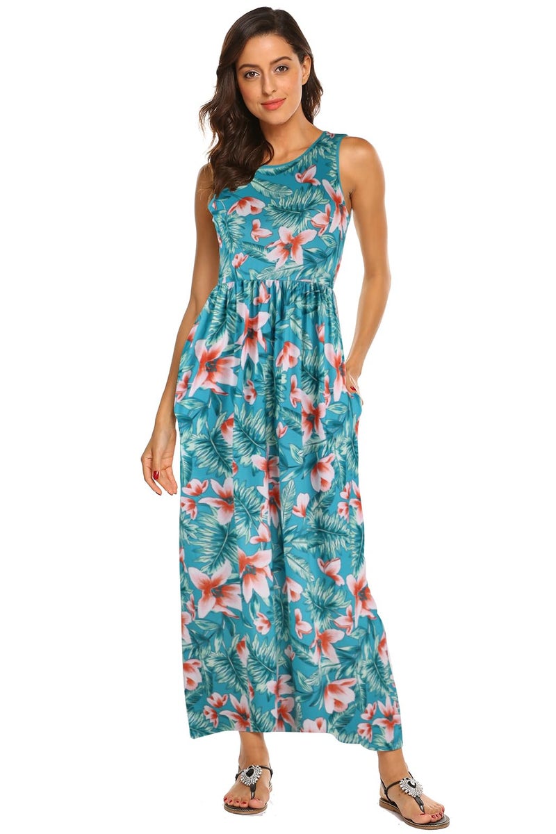 Hount Summer Maxi Dresses for Women 2026 Casual Soft Short Sleeve Vacition Hawaiian Sun Dresses - Image 3