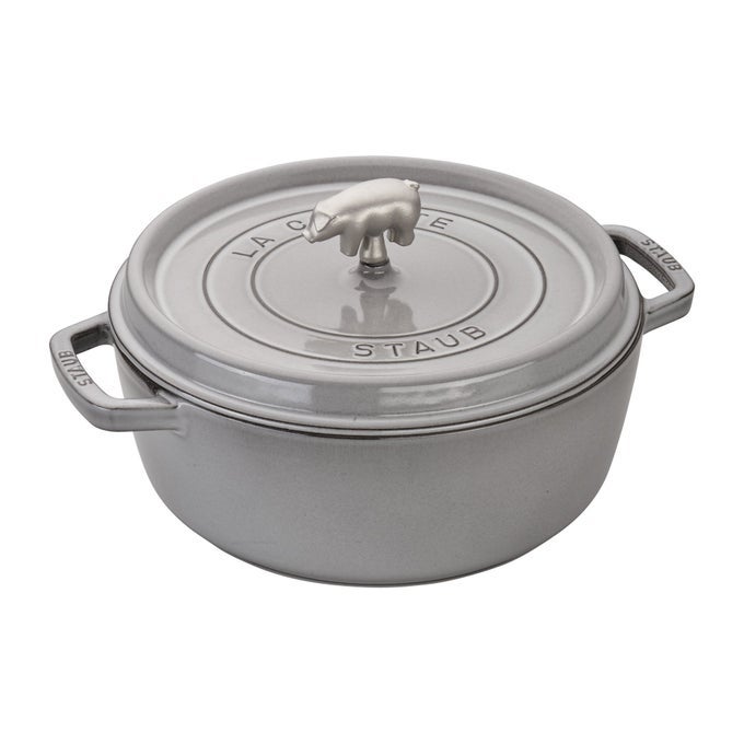 CAST IRON 6QT COCHON SHALLOW WIDE ROUND COCOTTE GRAPHITE GREY MADE IN FRANCE